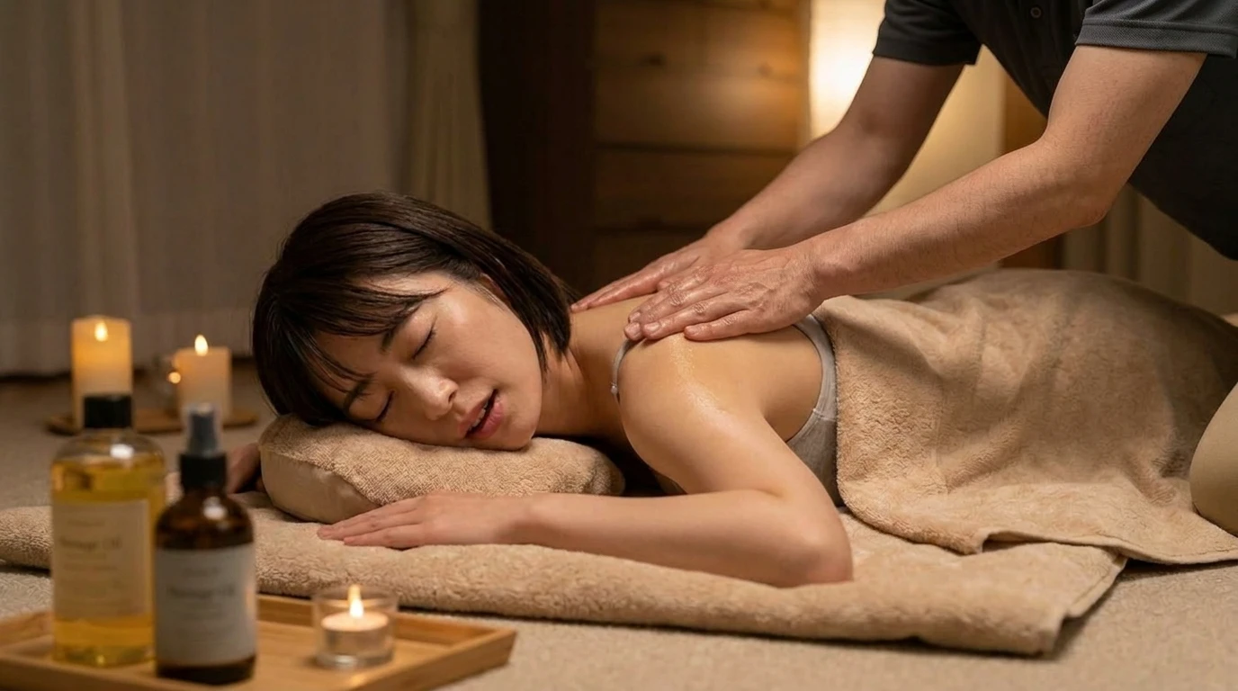 アロマオイルマッサージ施術開始